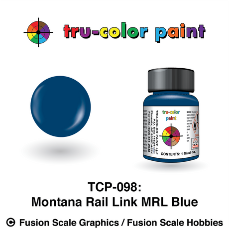 Tru Color Paint Montana Rail Link MRL Blue 1oz