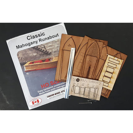 Osborn Models HO Scale 21' Mahogany Runabout 1001