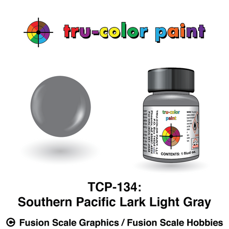 Tru Color Paint Southern Pacific Lark Light Gray 1oz TCP134