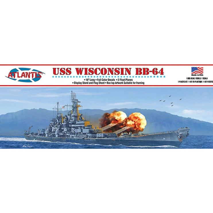 Atlantis Model USS Wisconsin BB-64 Battleship 16 Inch