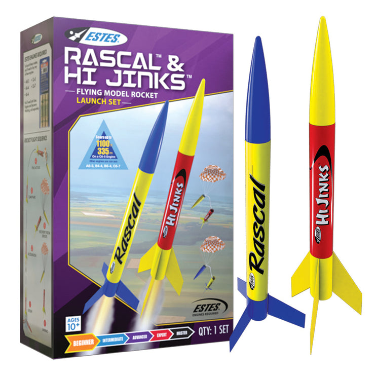 Estes Rascal/HiJinks Launch Set/2 Rockets  E2X