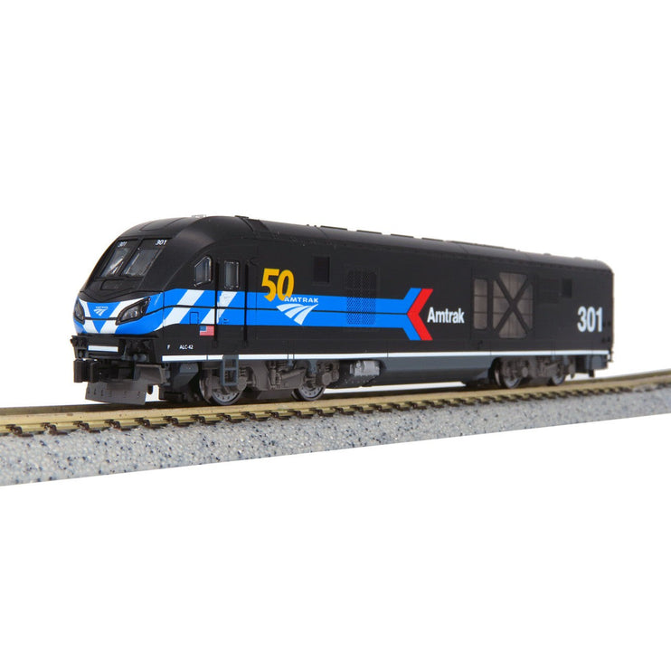 Kato N Scale Siemens ALC-42 Charger Amtrak 'Day One’ Scheme 50th Anniversary #301 ESU LokSound