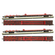 Micro Trains N Scale QUAX 89' Flat Car Weathered 2 pack RD# QUAX 280901, 281201