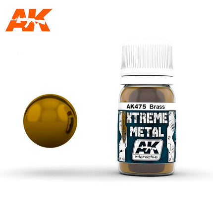 AK Interactive Xtreme Metal Brass Metallic Paint 30ml Bottle