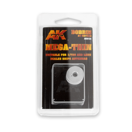 AK Interactive Elastic Rigging Bobbin Mega-Thin for 1:700 or smaller - 20m / 66ft