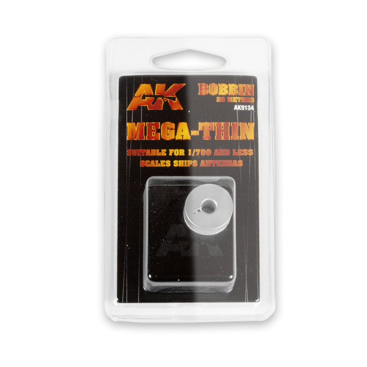 AK Interactive Elastic Rigging Bobbin Mega-Thin for 1:700 or smaller - 20m / 66ft