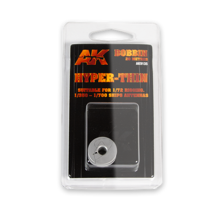 AK Interactive Elastic Rigging Bobbin Hyper-Thin for 1:72 / 1:360 / 1:700 - 20m / 66ft