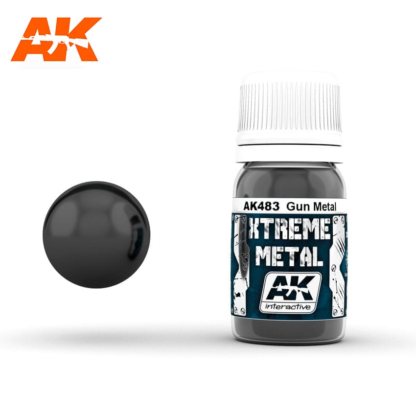 AK Interactive Xtreme Metal Gun Metal Metallic Paint 30ml Bottle
