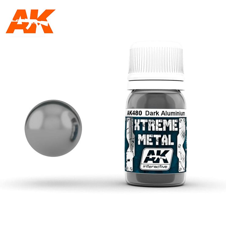 AK Interactive Xtreme Metal Dark Aluminum Metallic Paint 30ml Bottle