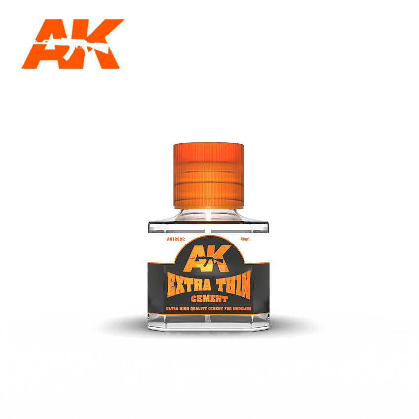 AK Interactive Extra Thin Cement 40ml Jar with Brush Applicator