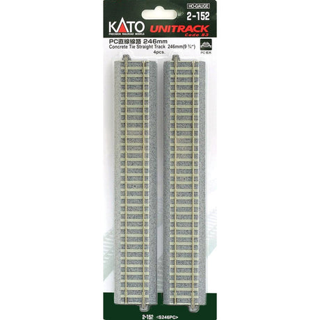 Kato HO Scale 246mm (9-3/4'') Concrete Tie Straight Track 4 Pieces