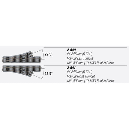 Kato HO Right Hand Manual Switch #4 R490