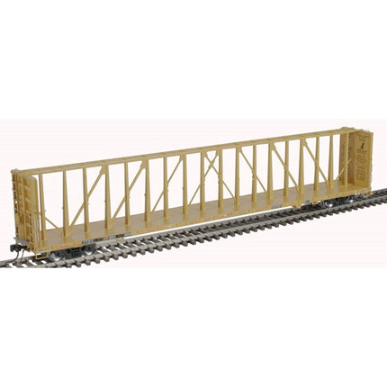 Atlas Master HO Scale 73' Center-Partition 'Centerbeam' Flatcar TTX 'w/yellow conspicuity stripes' TTZX #857020