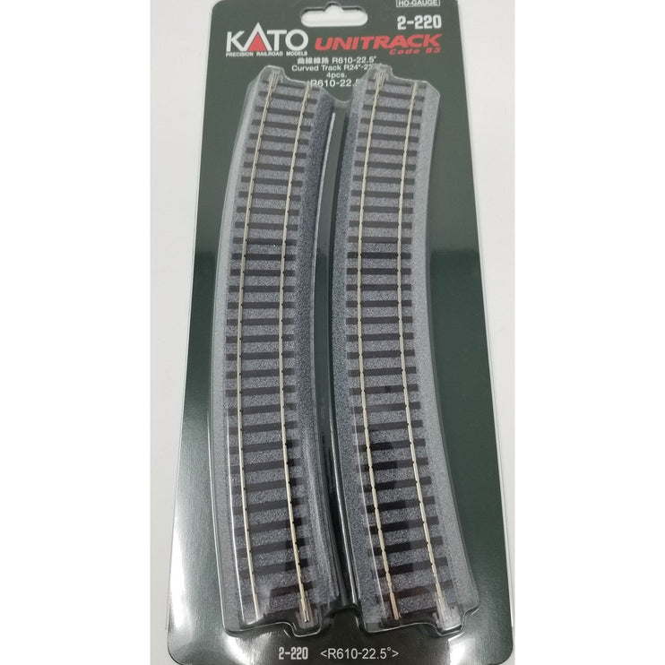 Kato HO Scale Unitrack R610-22.5 Curve Track 4 Pack