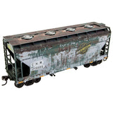 Micro Trains HO Scale Chicago & Northwestern CNW 175505  Weathered 2 Bay Covered Hopper Kit