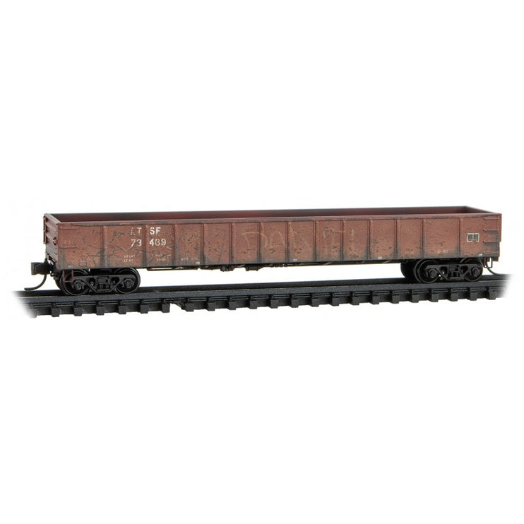 Micro Trains Line N Atchison, Topeka & Santa Fe Rd# 73469, 73477 Weathered 2-pack