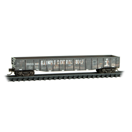 Micro Trains Line N Illinois Central Gulf 50' Steel Side Gondola weathered 2-Pack JEWEL Case RD# ICG 245056, 245669