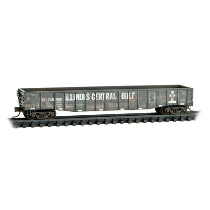 Micro Trains Line N Illinois Central Gulf 50' Steel Side Gondola weathered 2-Pack JEWEL Case RD# ICG 245056, 245669