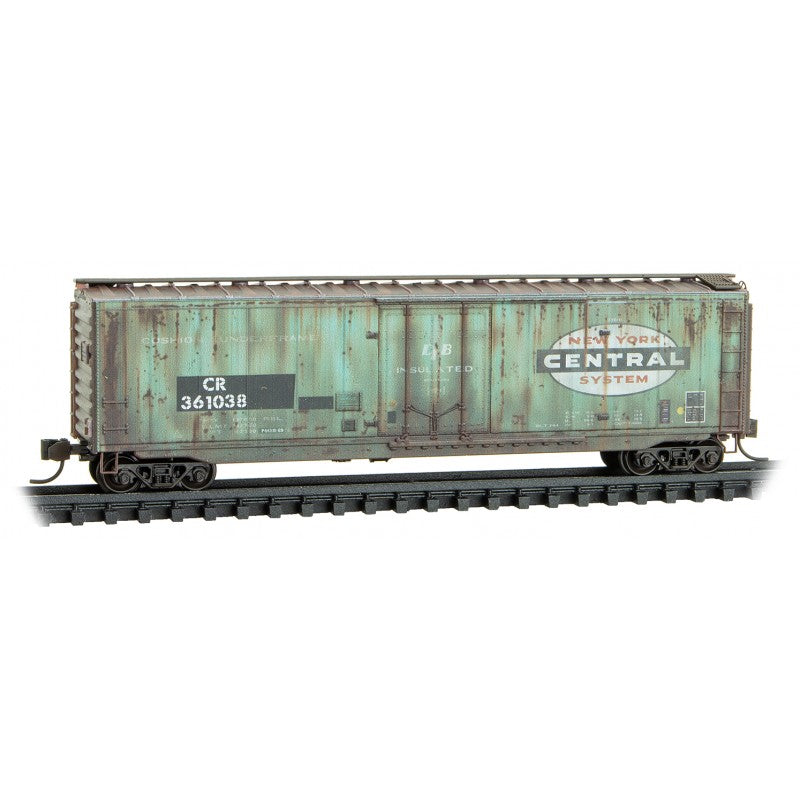 Micro Trains N Scale Weathered Conrail Boxcar Three Pack - Foam Nest