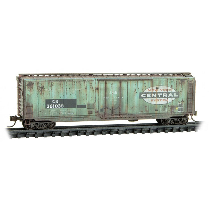 Micro Trains N Scale Weathered Conrail Boxcar Three Pack - Foam Nest