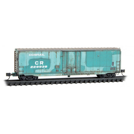 Micro Trains N Scale Weathered Conrail Boxcar Three Pack - Foam Nest