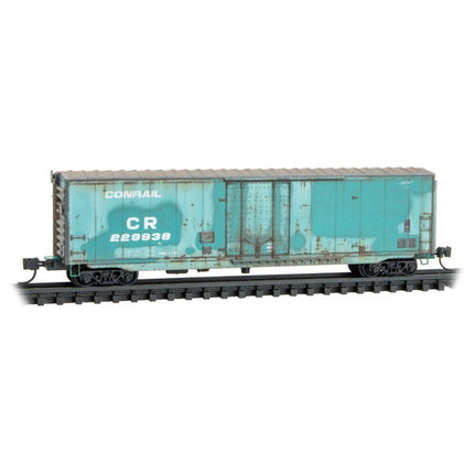 Micro Trains N Scale Weathered Conrail Boxcar Three Pack - Foam Nest