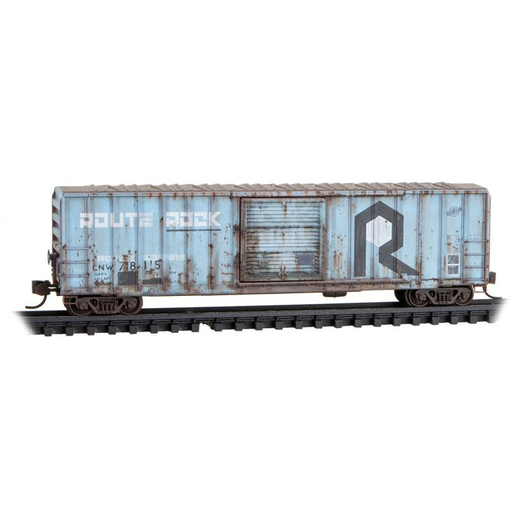 Micro Trains Line N CNW/ex-RI Rd# 718115, 718463 Weathered 2-pack