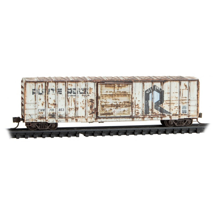 Micro Trains Line N CNW/ex-RI Rd# 718115, 718463 Weathered 2-pack Jewel Case