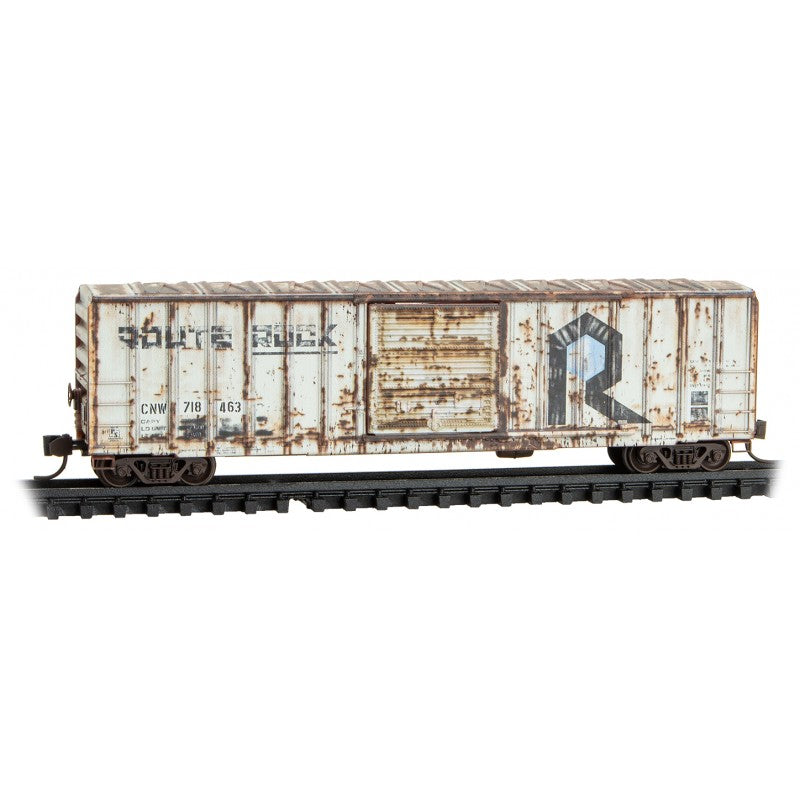 Micro Trains Line N CNW/ex-RI Rd# 718115, 718463 Weathered 2-pack