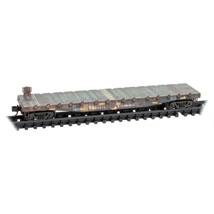 Micro Trains Line N Scale 50' flat car Norfolk Southern FT #3 Illinois Terminal Rd#1511 Rel. 7/23