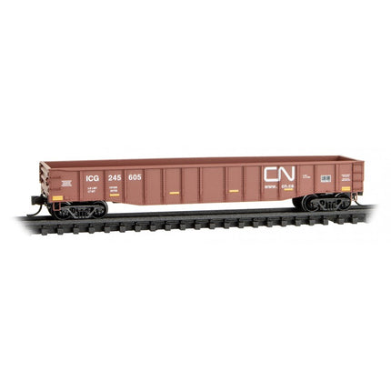 Micro Trains N Scale 50' Steel Side, 15 Panel, Fixed End, Fishbelly Sides, Gondola Canadian National - Rd# 245605 - rel. 7/23