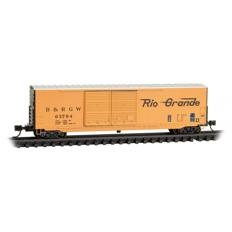 Micro Trains Line N 50' Standard Box Car, 8' Ddl Sliding, w/o Rfwk, Short Ladders Denver & Rio Grande Western RD# DRGW 63794