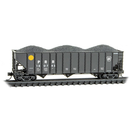 Micro Trains N Scale Pennsylvania 3-Bay Open Hopper w/ Coal Load 180742