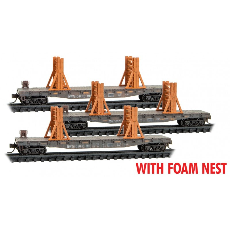 Micro Trains N Scale Norfolk Southern Ribbon Rail Set #1 3 Pack Foam