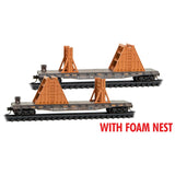 Micro Trains N Scale Norfolk Southern Ribbon Rail Flat Cars 2 Pack Foam Case Rd# 516947, 516948