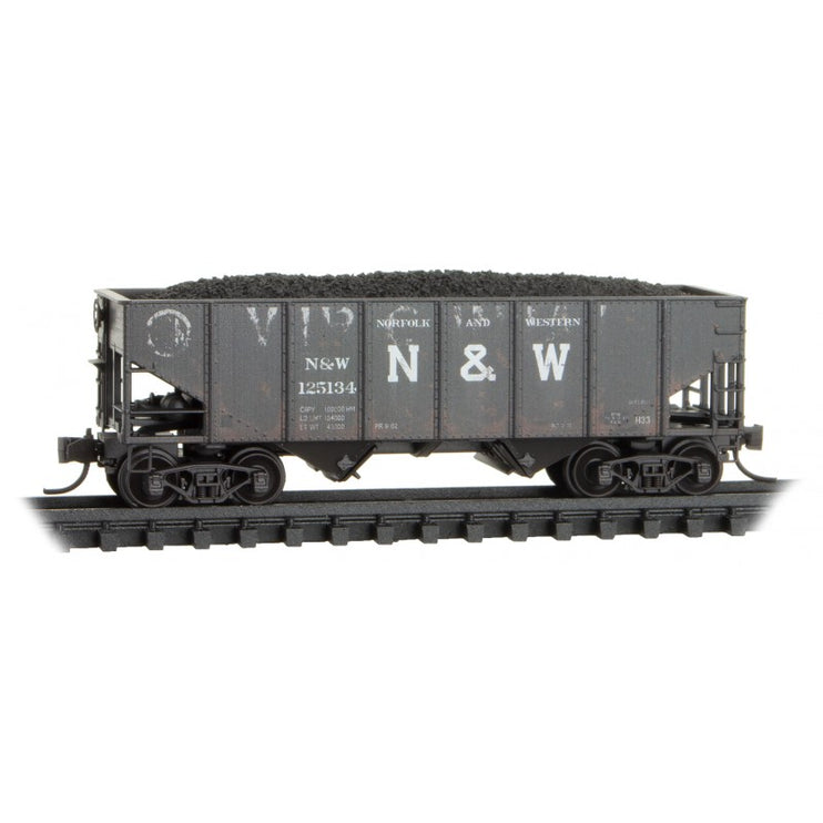 Micro Trains Line N 33' Twin Bay Hopper Rib Side NW/exVIRGINIAN RD# N&W #125134