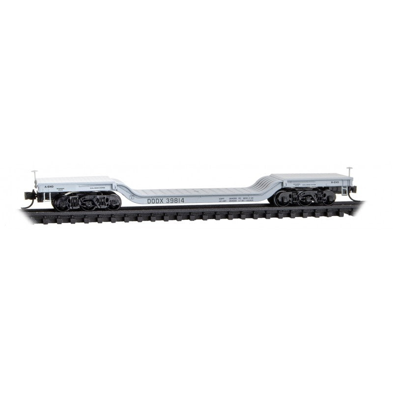 Micro Trains Line N Scale Heavyweight Depressed-Center Flat Car Dept of Defense RD# DODX 39814
