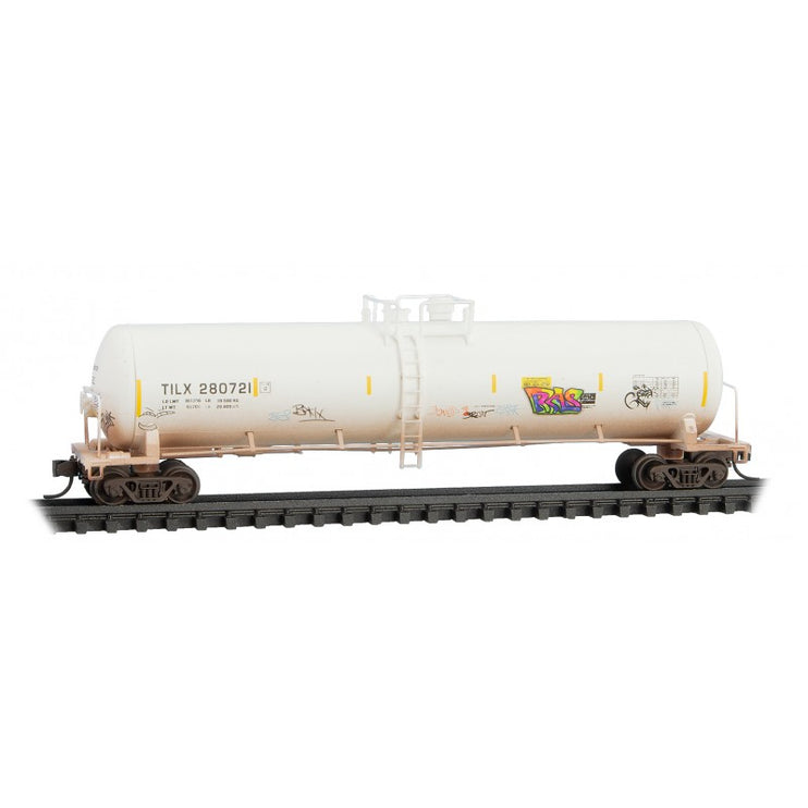 Micro Trains N Scale 56' General Service Tank Car 3-pack weathered w/ Jewel Cases Trinity Industries TILX 280721, 280673, 280650