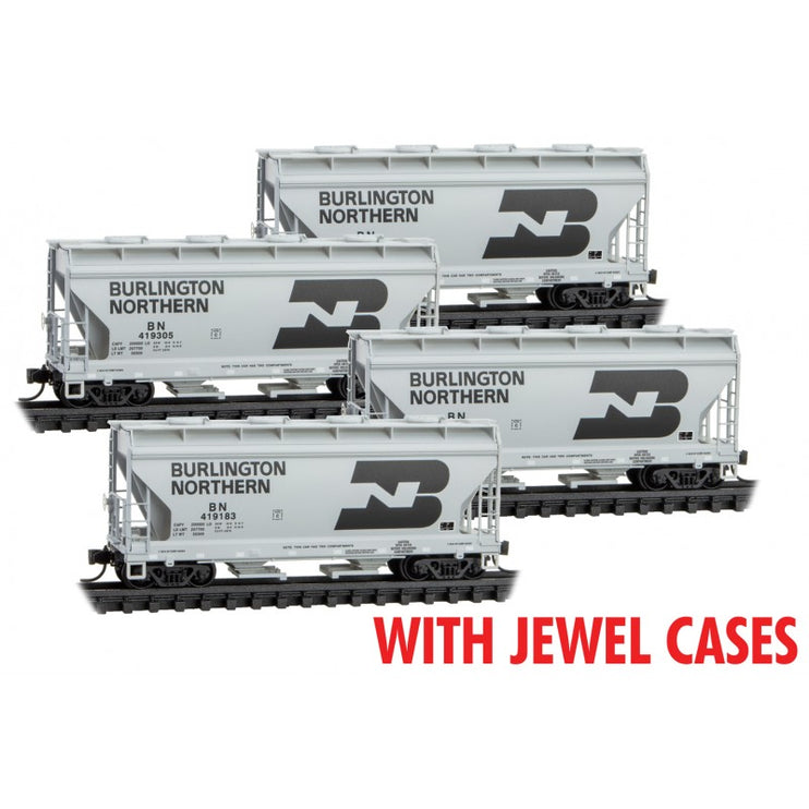 Micro Trains Line N Scale Burlington Northern 4-pk RP#215 419183, 419246, 419305, 419332 - Jewel Cases - Rel. 08/23