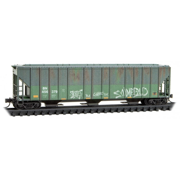 Micro Trains N Scale BNSF/Ex-BN weathered 3 pack (3-bay Hopper) Jewel Cases Burlington Northern (BN) 456334, 456379, 456383