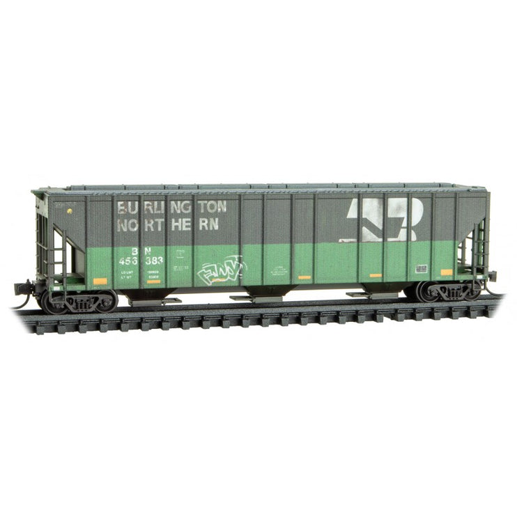 Micro Trains N Scale BNSF/Ex-BN weathered 3 pack (3-bay Hopper) Foam Insert Burlington Northern (BN) 456334, 456379, 456383