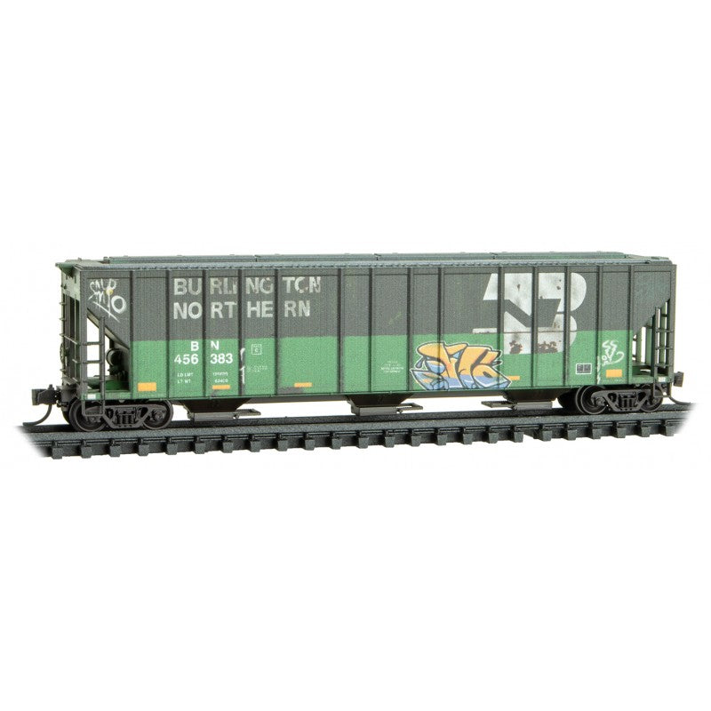 Micro Trains N Scale BNSF/Ex-BN weathered 3 pack (3-bay Hopper) Jewel Cases Burlington Northern (BN) 456334, 456379, 456383
