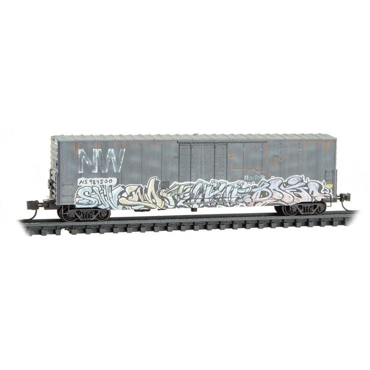 Micro Trains N Scale 50' Standard Boxcar NS ex NW W/ Graffiti