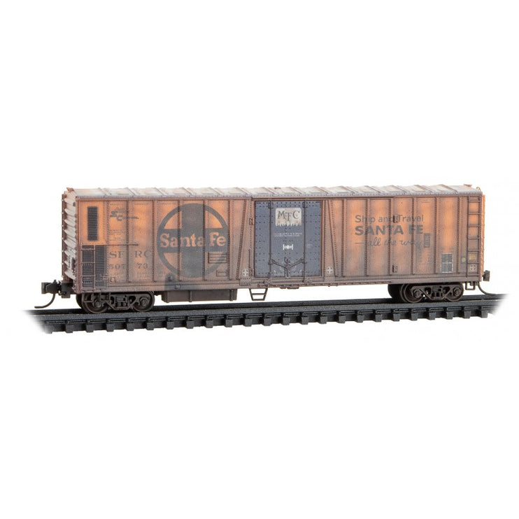 Micro Trains N Scale Atchison Topeka & Santa Fe 51' Rib Side Mechanical Reefer w/o Roofwalk ATSF weathered 2-pack - JEWEL- Rel. 11/23