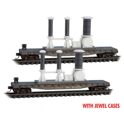 Micro Trains N Scale D&RGW weathered w/power load 2-pk JEWEL CASES - Available 11/23