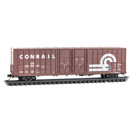 Micro Trains N Scale Conrail 22301 60' Double Plug Boxcar Waffle Side