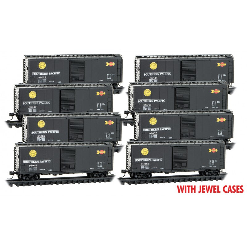 Micro Trains N Scale Southern Pacific  8 Pack Jewel Case 98023, 98027, 98032, 98045, 98048, 98051, 98057, 98061