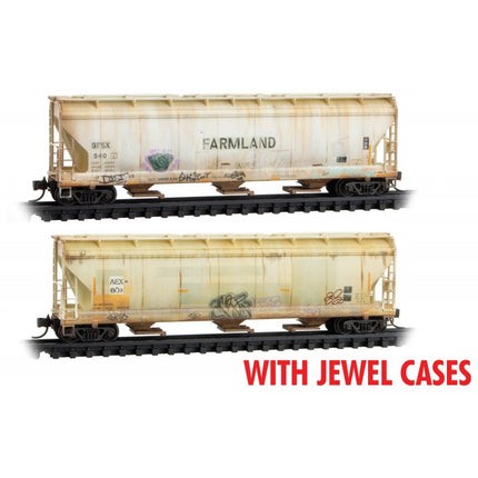 Micro Trains Line N Scale Agribusiness weathered 2 Pack - Jewel Case -  GFSX 540 & AEX 603