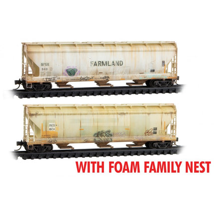 Micro Trains Line N Scale Agribusiness weathered 2 Pack - Foam Family Nest  GFSX 540 & AEX 540, 603