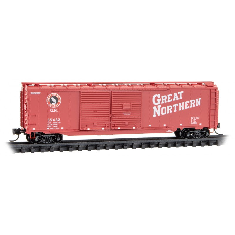 Micro Trains Line N 50' Auto Box Car, Double Side Doors & End Door Great Northern RD# GN 35432